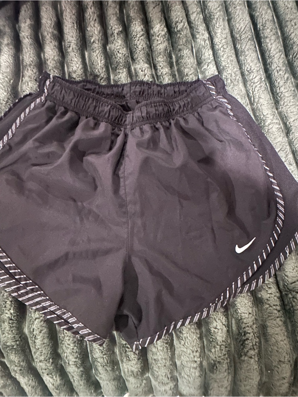 Nike Black Women's Athletic Shorts with White Swoosh